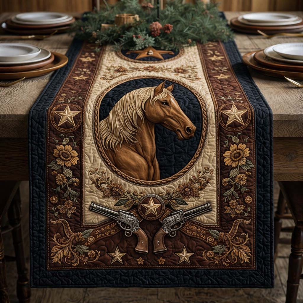 Western Pride Quilted Table Runner Dining Table Ideas Gifts For Western Lovers