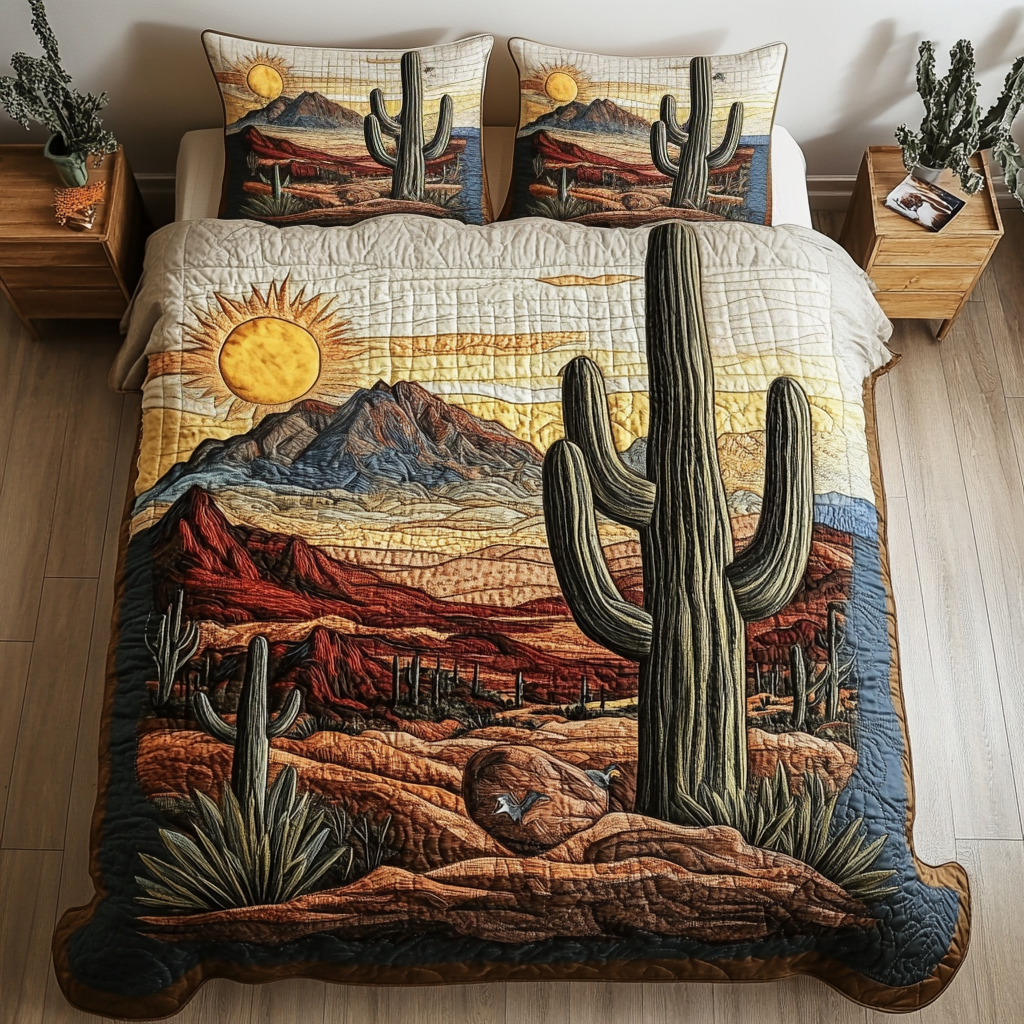 Western Skies Quilted Bedding Set Best Sheet Sets Cactus Themed Gifts
