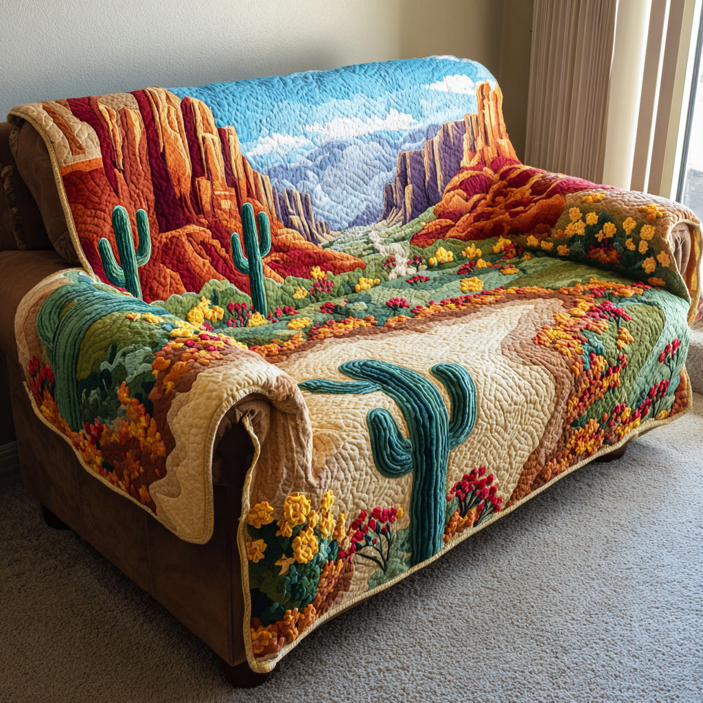 Western Soul Path Quilted Sofa Cover Sofa Cover For Couch Western Gifts For Men