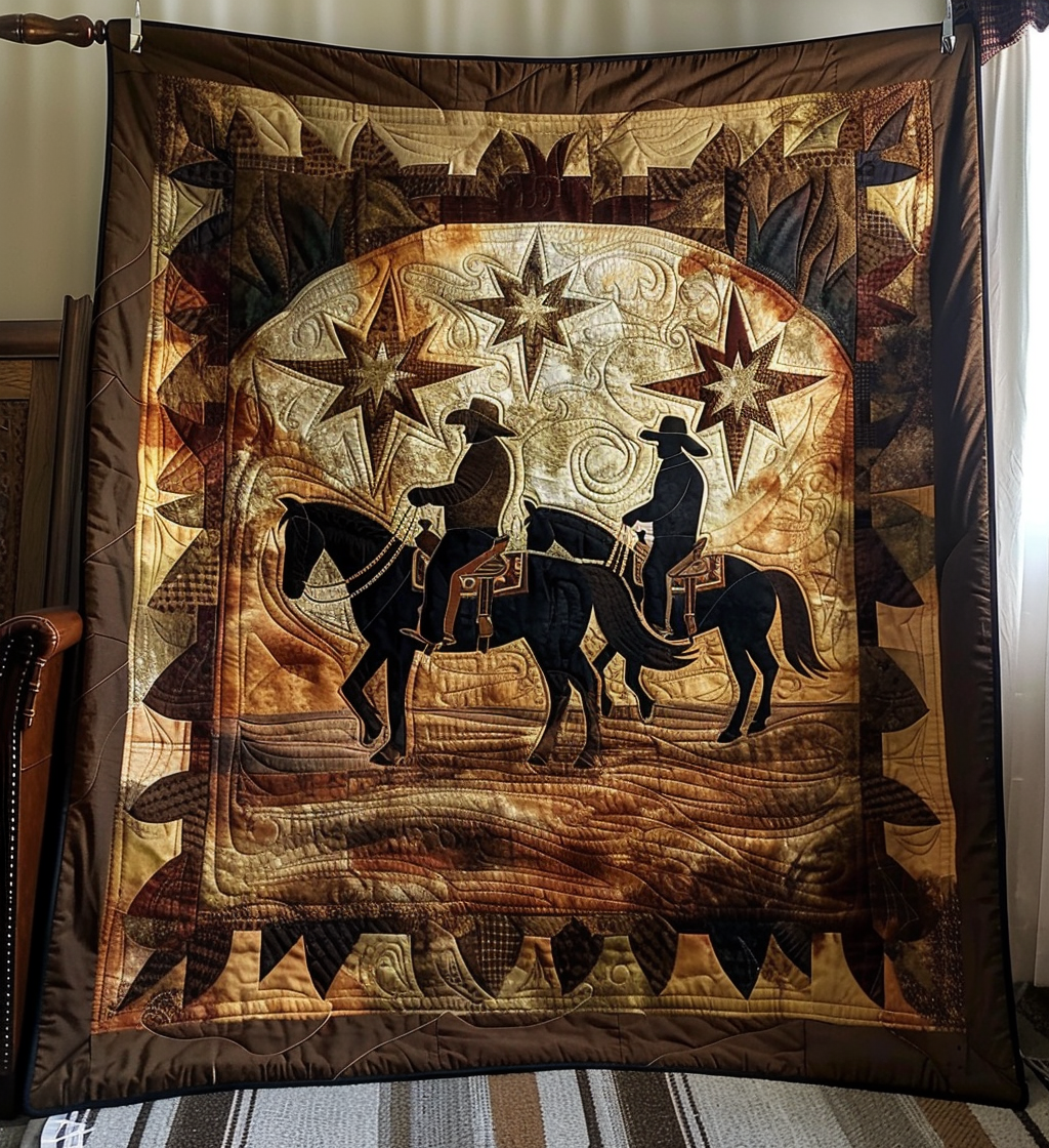 Western Whisper Quilted Blanket Great Bed Sets Cowboys Father'S Day Gifts