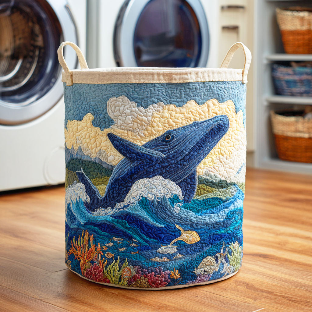 Whale Horizon Quilted Laundry Basket Unique Laundry Hamper Ideas Mother's Day Ideas For Wife