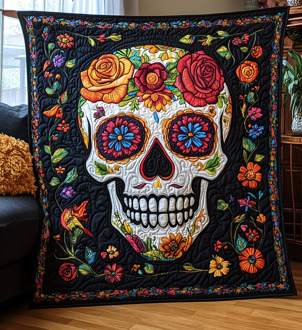Whimsical Dia De Los Muertos Quilted Blanket Bedroom Decor Ideas Dad Gifts For Father's Day 2026