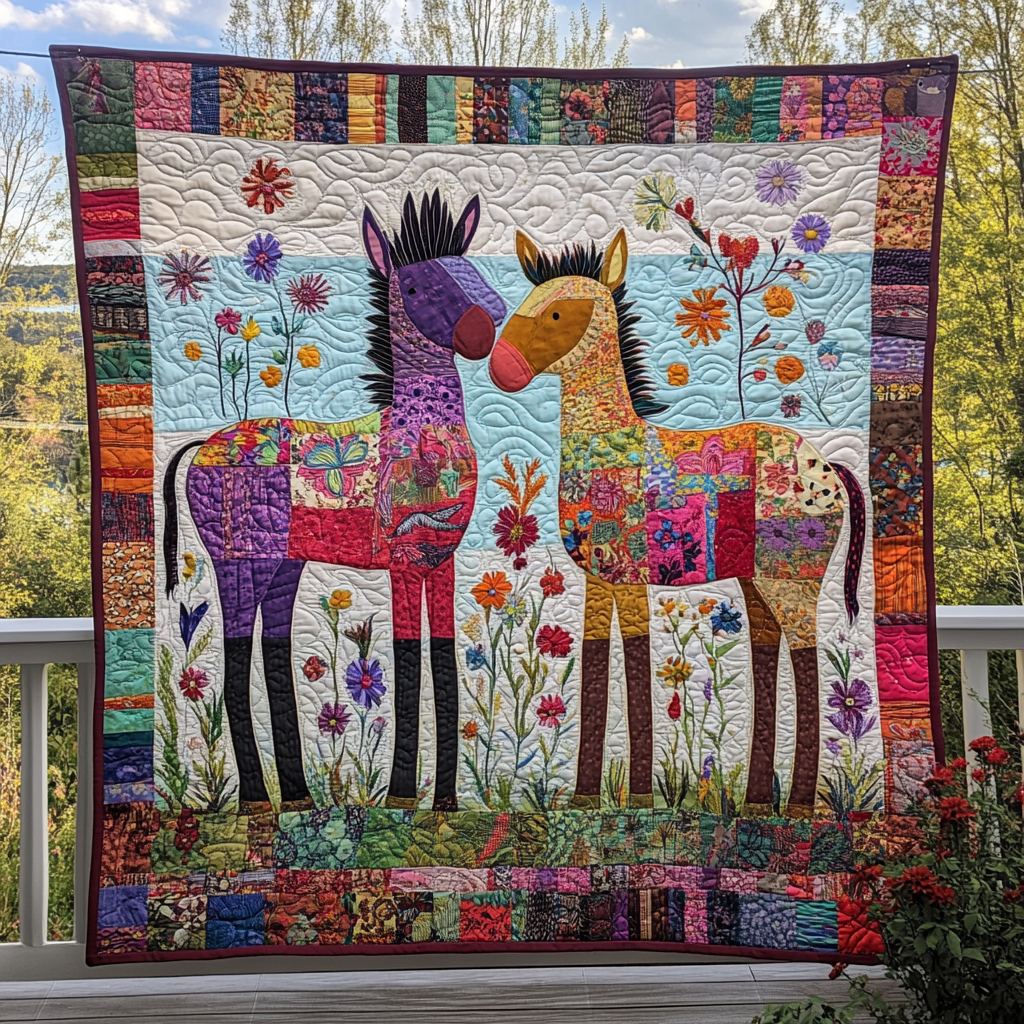 Whimsical Donkey Quilted Blanket Bedding Ideas Donkey Present Ideas
