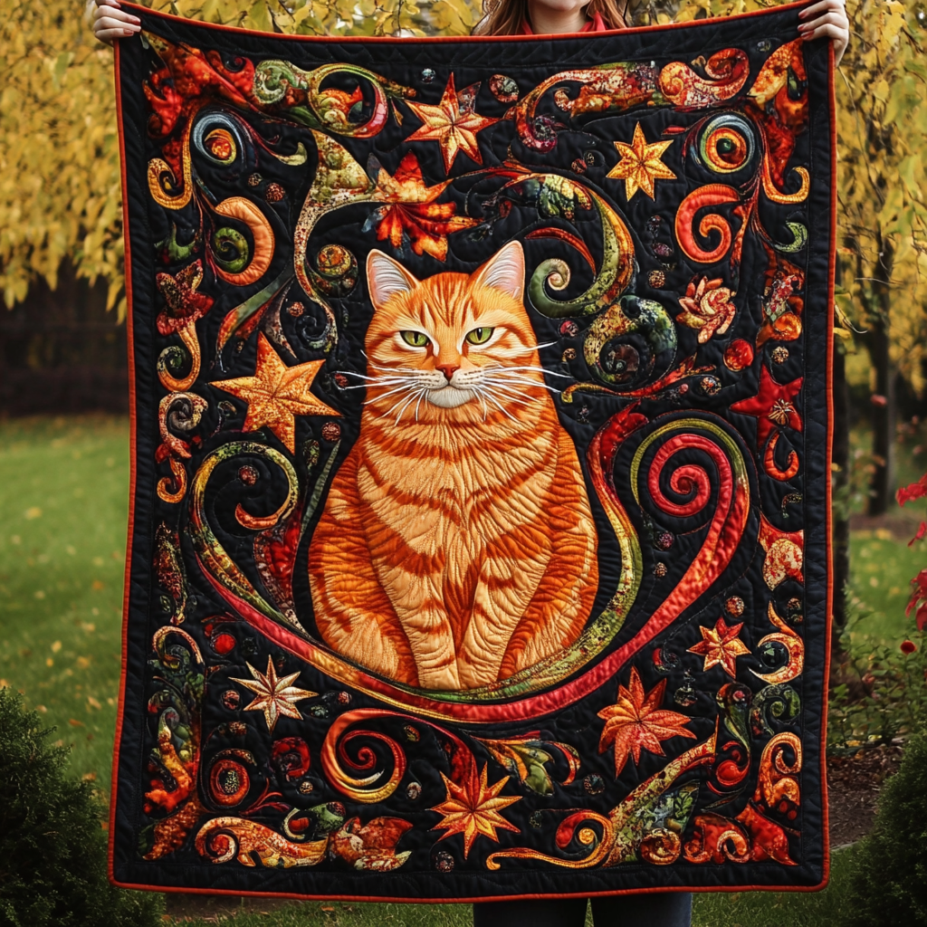 Whimsical Fantasy Cat Quilted Blanket Best Bedsheets Awesome Gifts For Cat Lovers