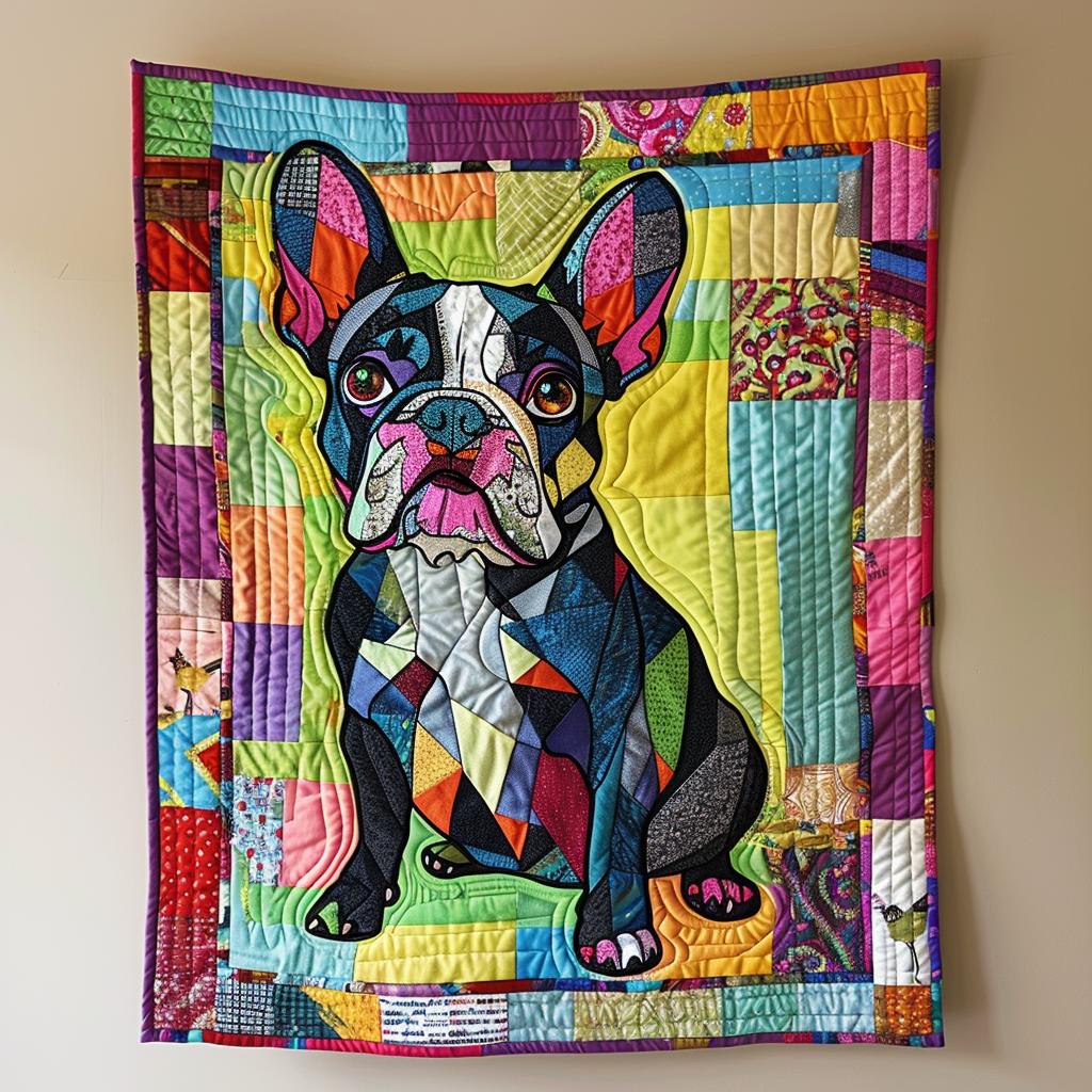 Whimsical French Bulldog Quilted Blanket Quilt Comforter Sets Bulldog Themed Gifts