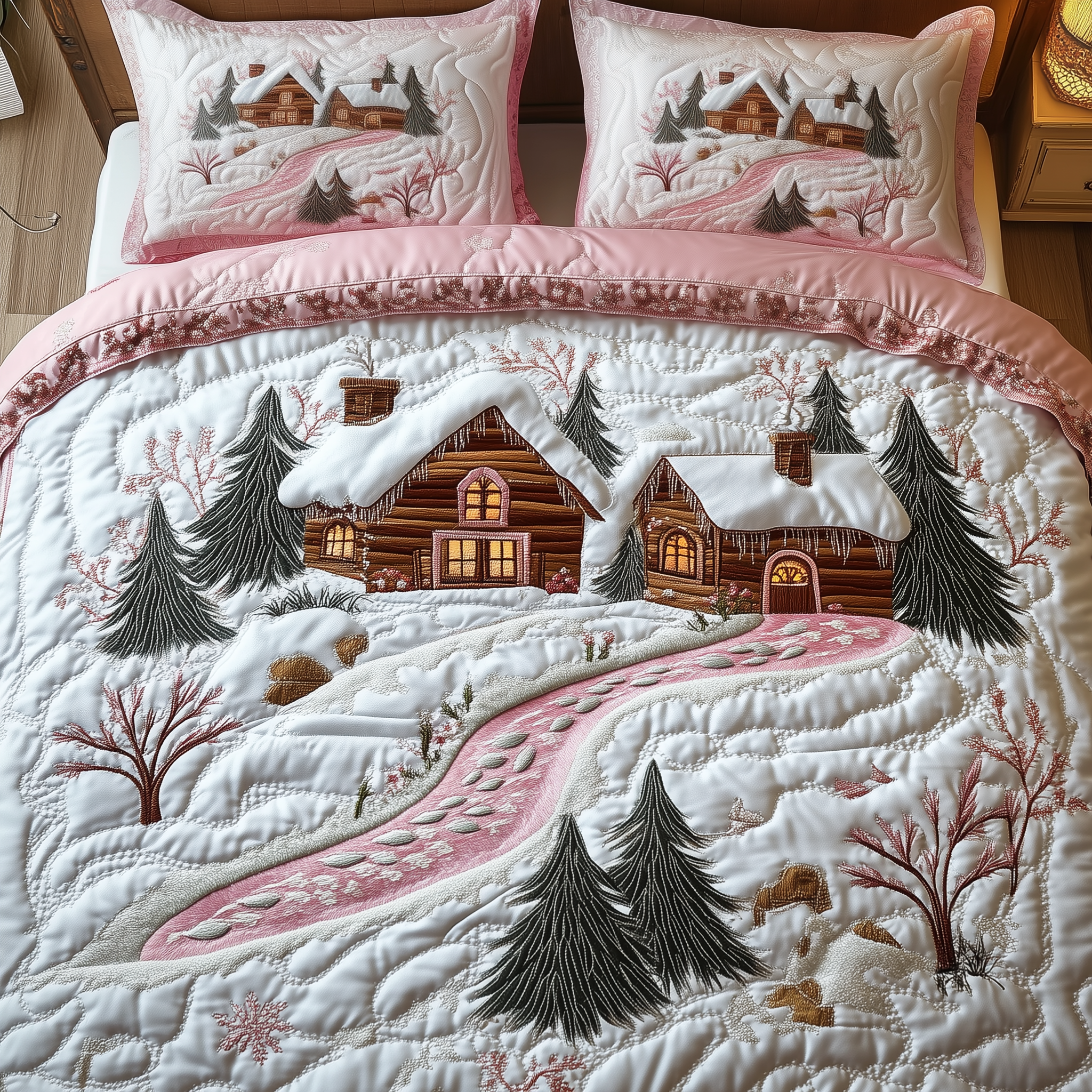 Whimsical Winter Quilted Bedding Set Christmas Duvet Cover Christmas Ideas For Husband