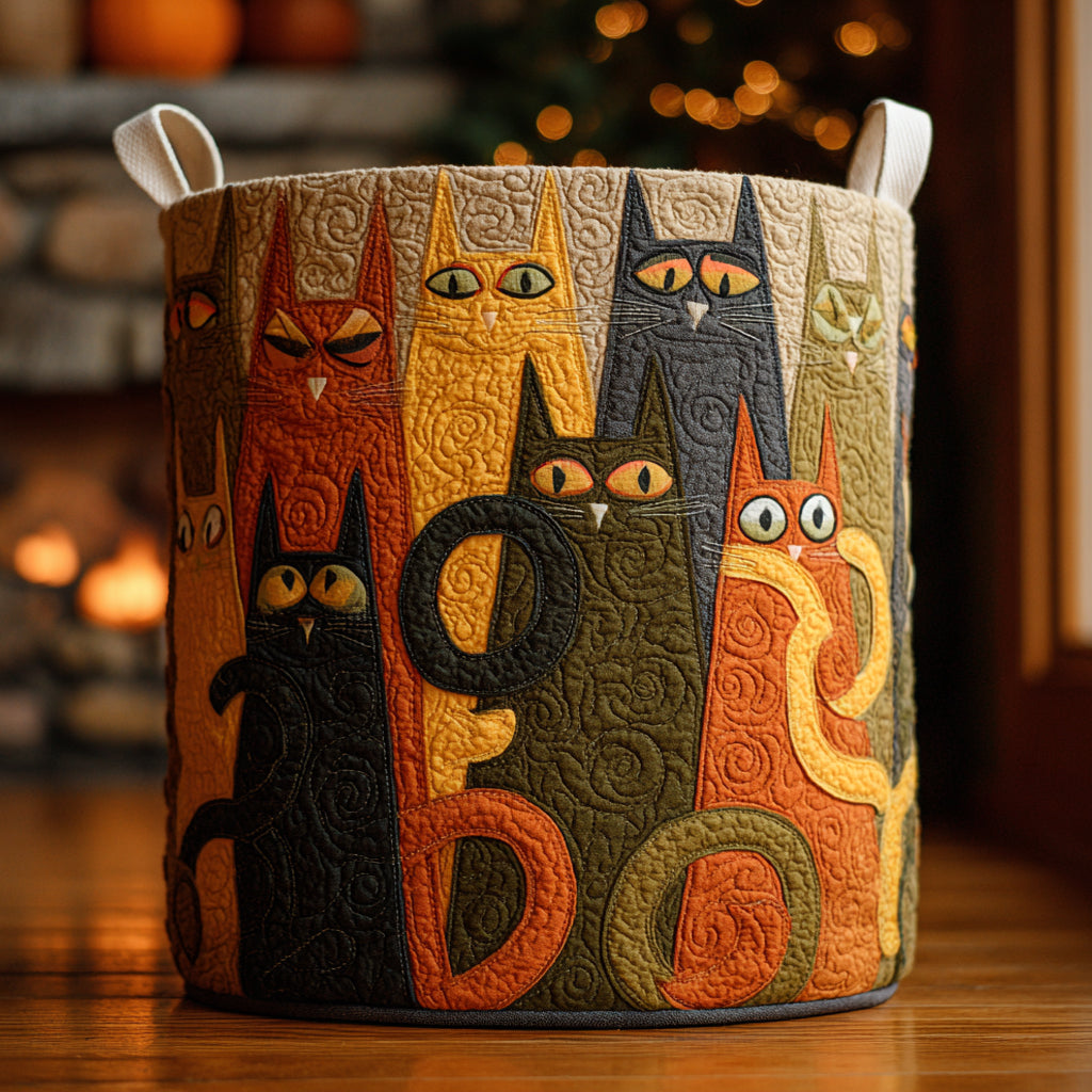 Whimsy Cats Quilted Laundry Basket Unique Cool Laundry Basket Awesome Housewarming Gifts