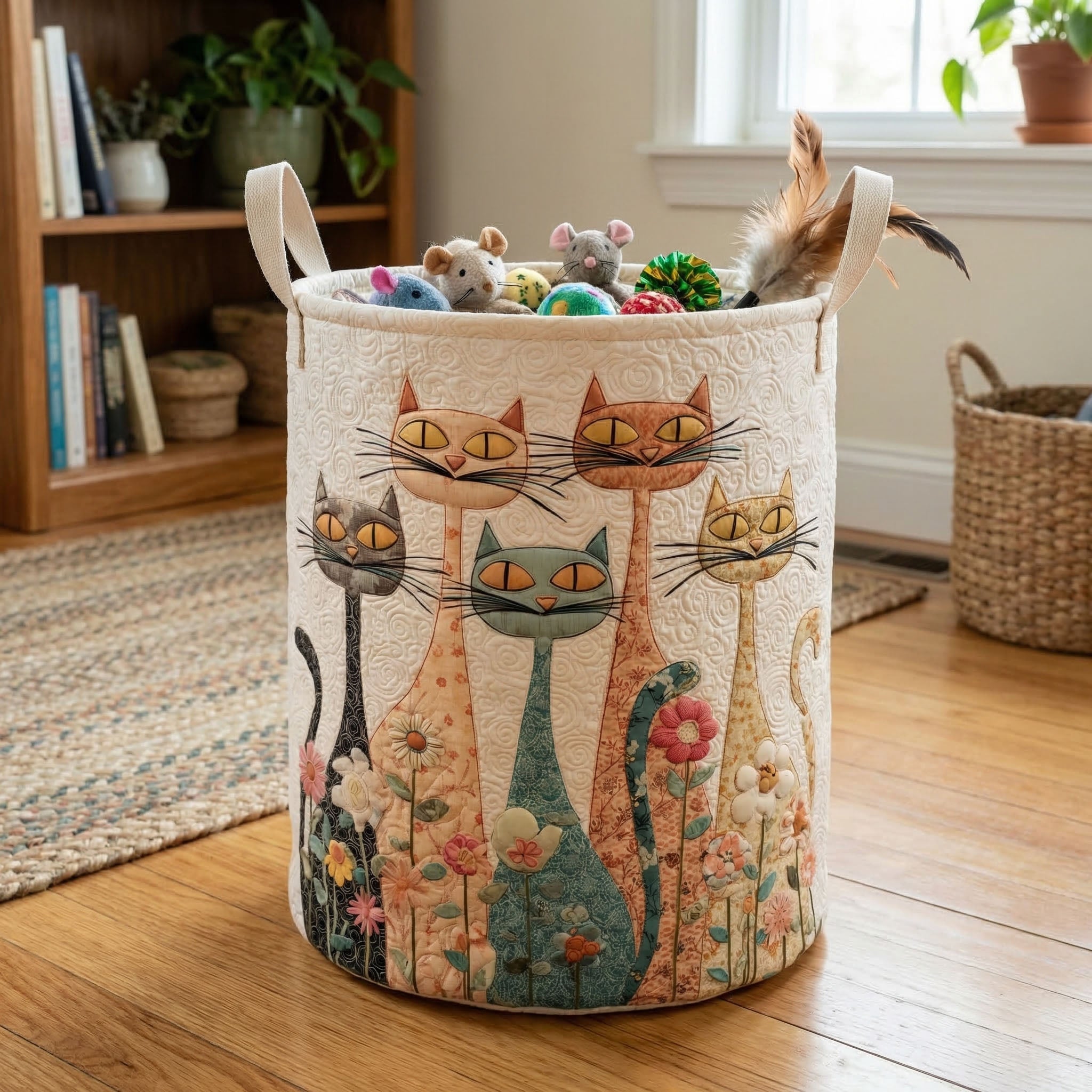 Whisker Garden Party Quilted Laundry Basket Unique Laundry Hamper Welcome Home Gifts