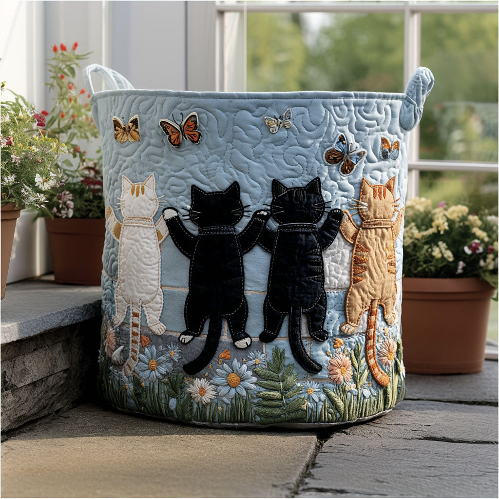 Whisker Meadow Quilted Laundry Basket Foldable Storage Bin Good Housewarming Gifts