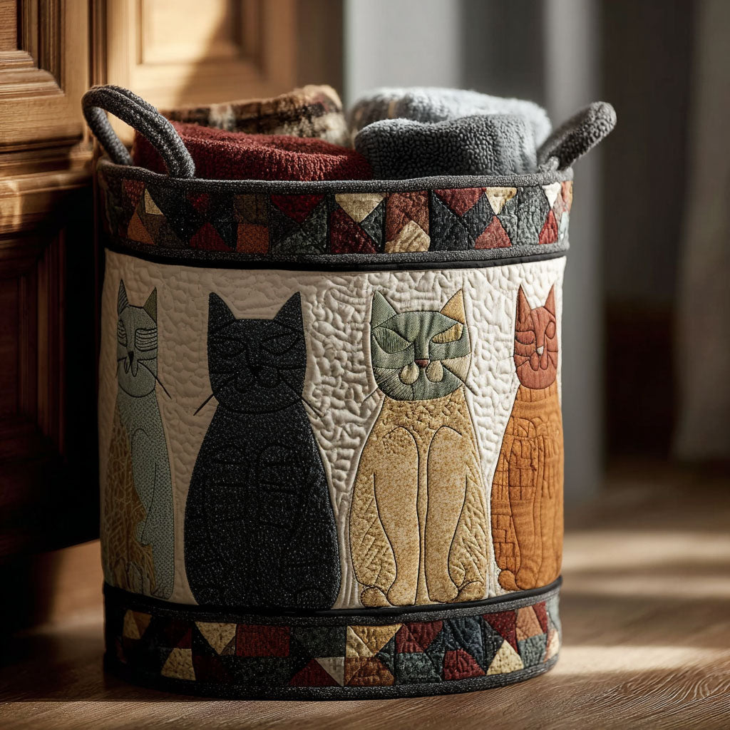 Whisker Parade Quilted Laundry Basket Hamper Basket Ideal Housewarming Gifts