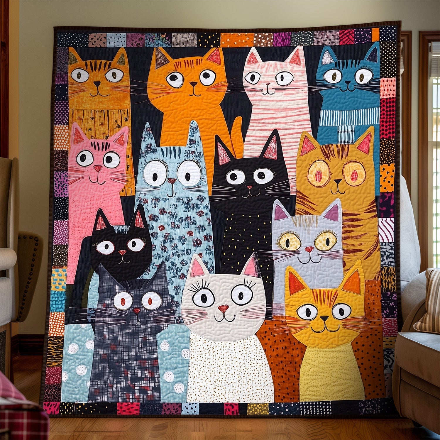 Whisker Whimsy Quilted Blanket Best Bedding Sets Cat Love Gifts Items