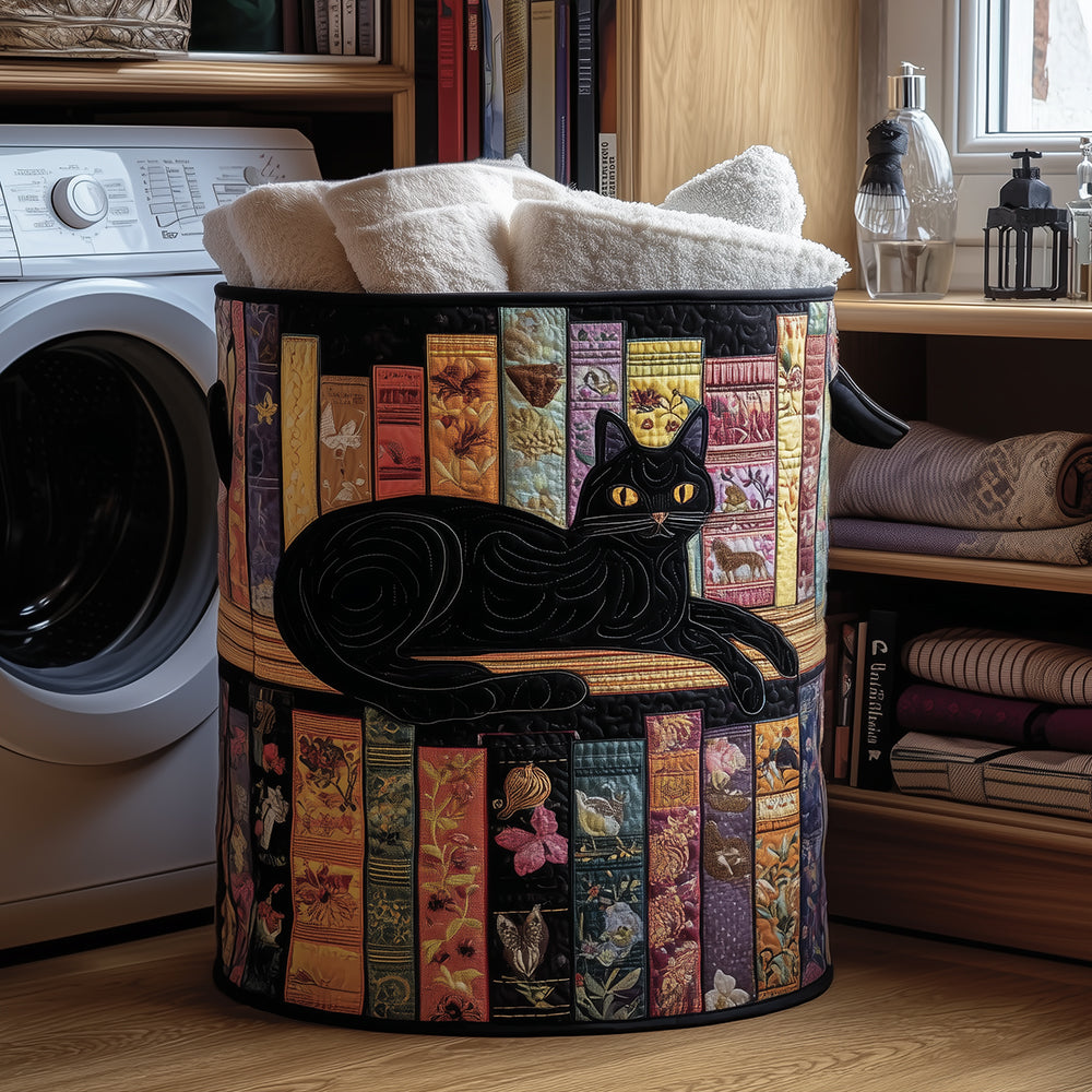 Whisker Wonderland Quilted Laundry Basket Foldable Storage Bin Top Gifts For Cat Lovers