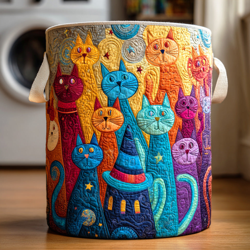 Whisker Wonderland Quilted Laundry Basket Home Decor Shop Mothers Day Presents