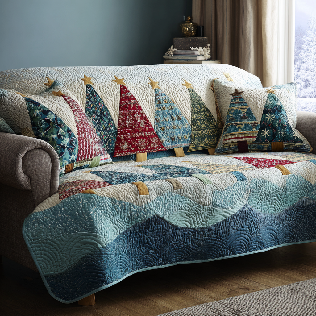 Whisper Pines Quilted Sofa Cover Santa Sofa Cover Best Christmas Gifts For Mom