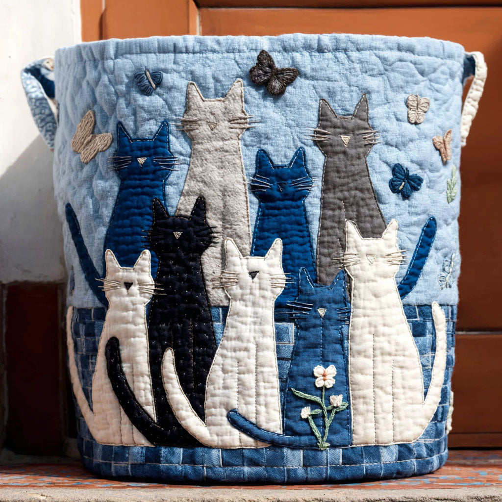 Whispering Cats Quilted Laundry Basket Foldable Laundry Basket Ideal Housewarming Gifts