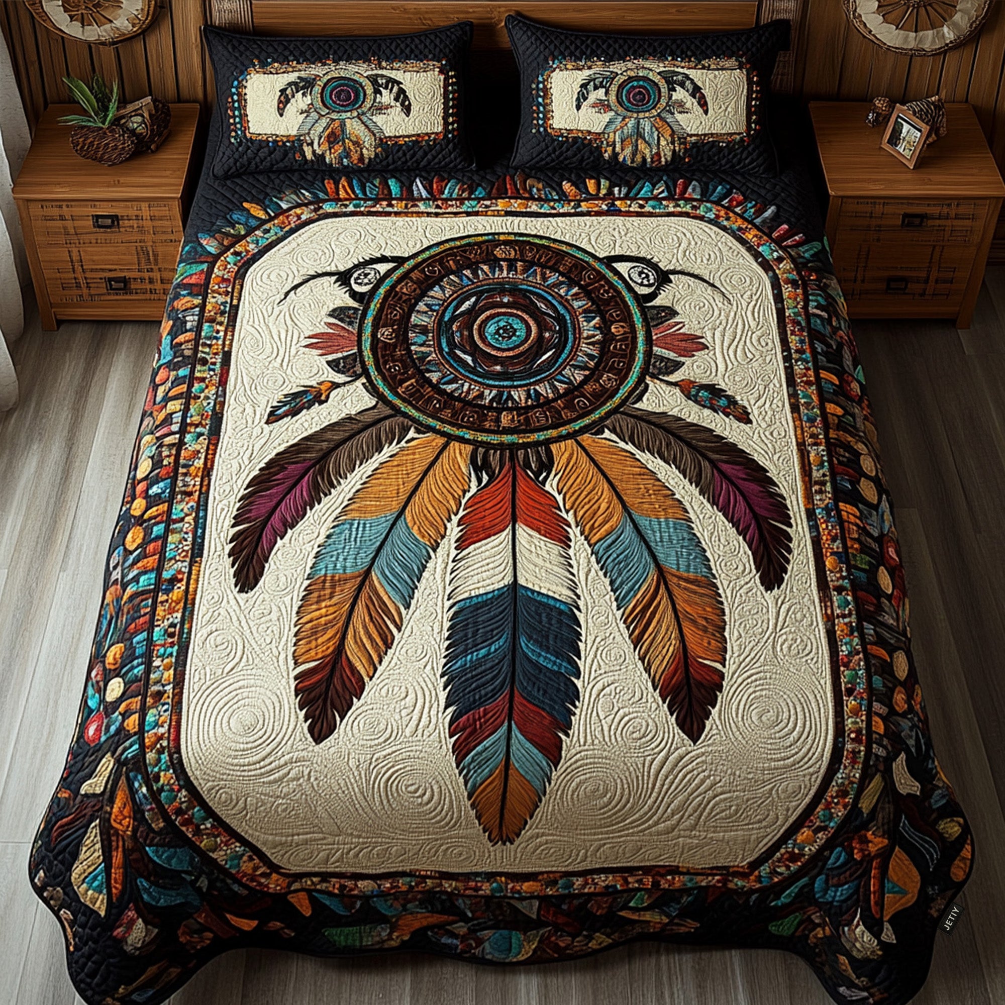 Whispering Feathers Quilted Bedding Set Unique Sheet Sets Cowboy Gifts Ideas For Him