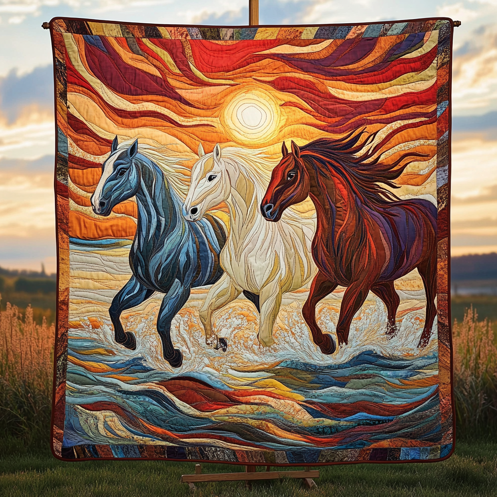 Whispering Hooves Quilted Blanket Best King Sheets Meaningful Gifts For Dad Birthday