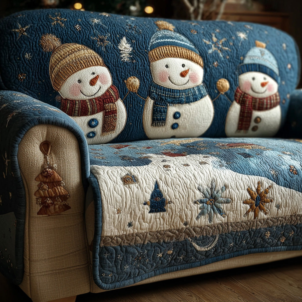 Whispering Snowlight Quilted Sofa Cover Living Room Decor Ideas Christmas Gifts For Dad