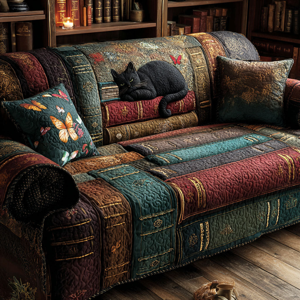 Whispering Tales Quilted Sofa Cover Couch Seat Covers Great Book Lover Presents