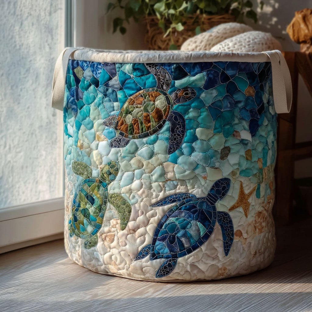 Whispering Tides Quilted Laundry Basket Best Foldable Laundry Basket Mother Daughter Gifts