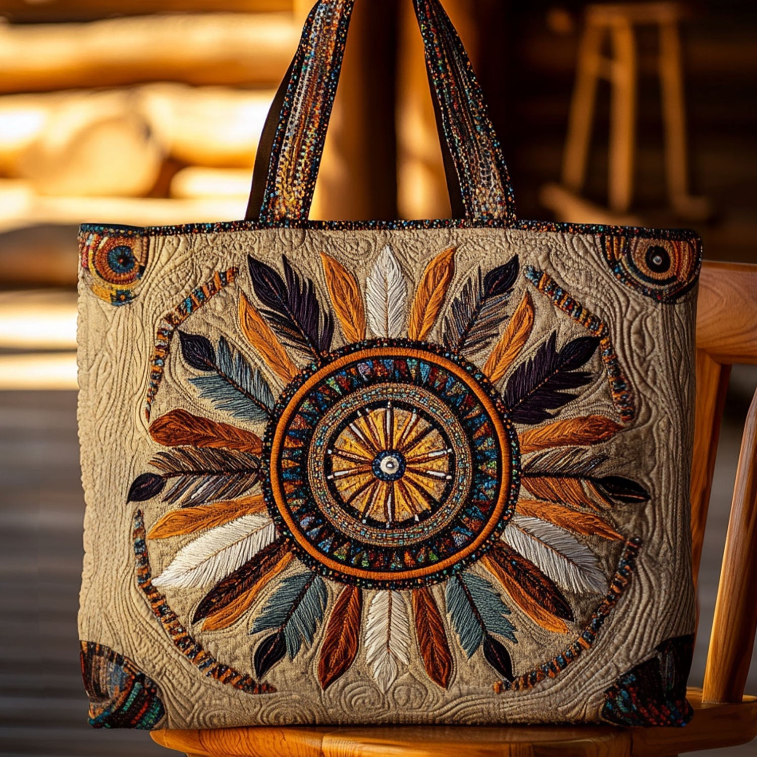 Whispering Wind Quilted Tote Bag Trendy Shoulder Bags Gifts For Mum Birthday