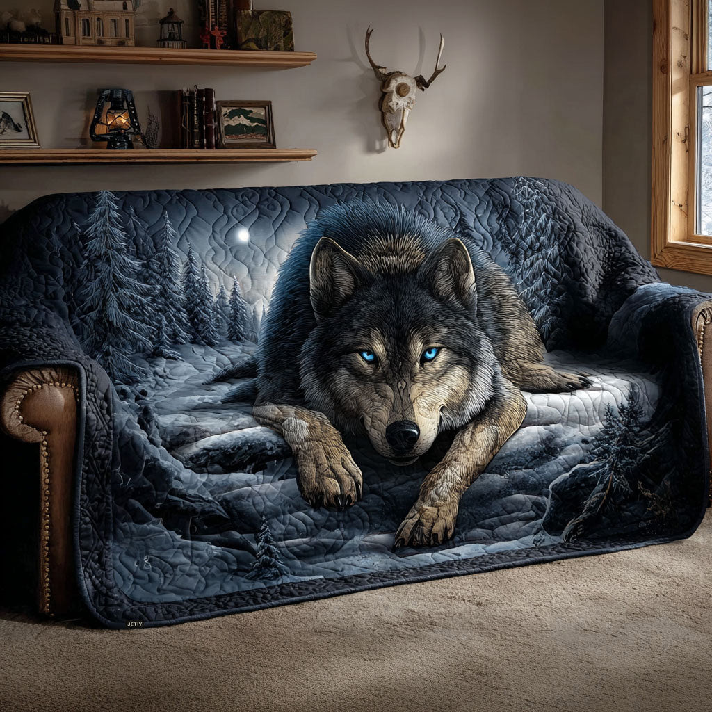 Whispering Wolf Trail Quilted Sofa Cover Sofa Chair Covers Gifts With Wolves On Them