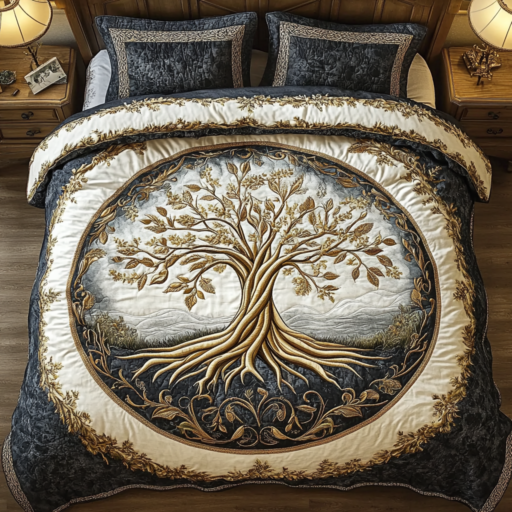 Whispers Of Life Quilted Bedding Set Duvet Cover Sheets Tree Of Life Gifts For Dad