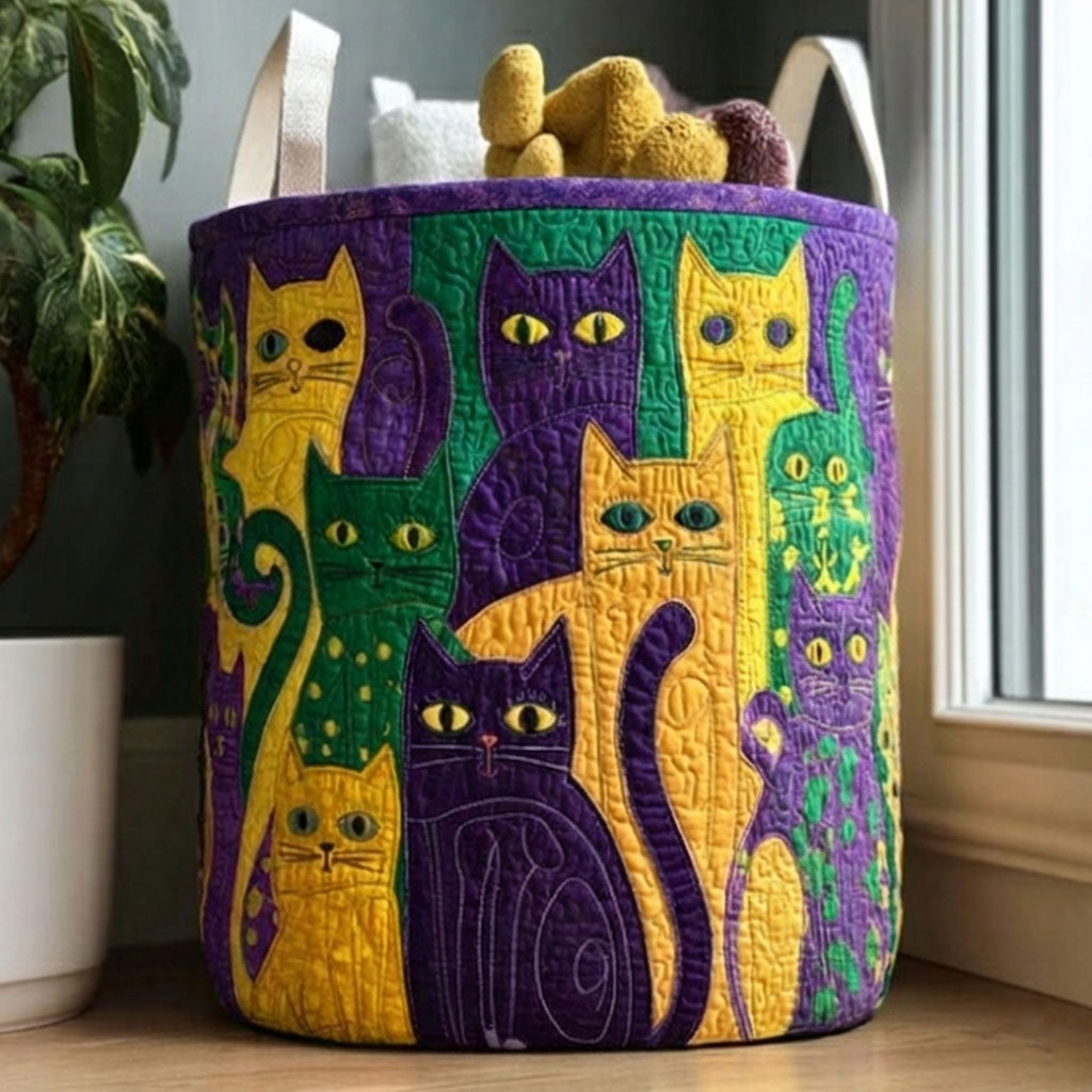 Whispers of the Cat Carnival Quilted Laundry Basket Best Dirty Clothes Hamper House Warming Presents