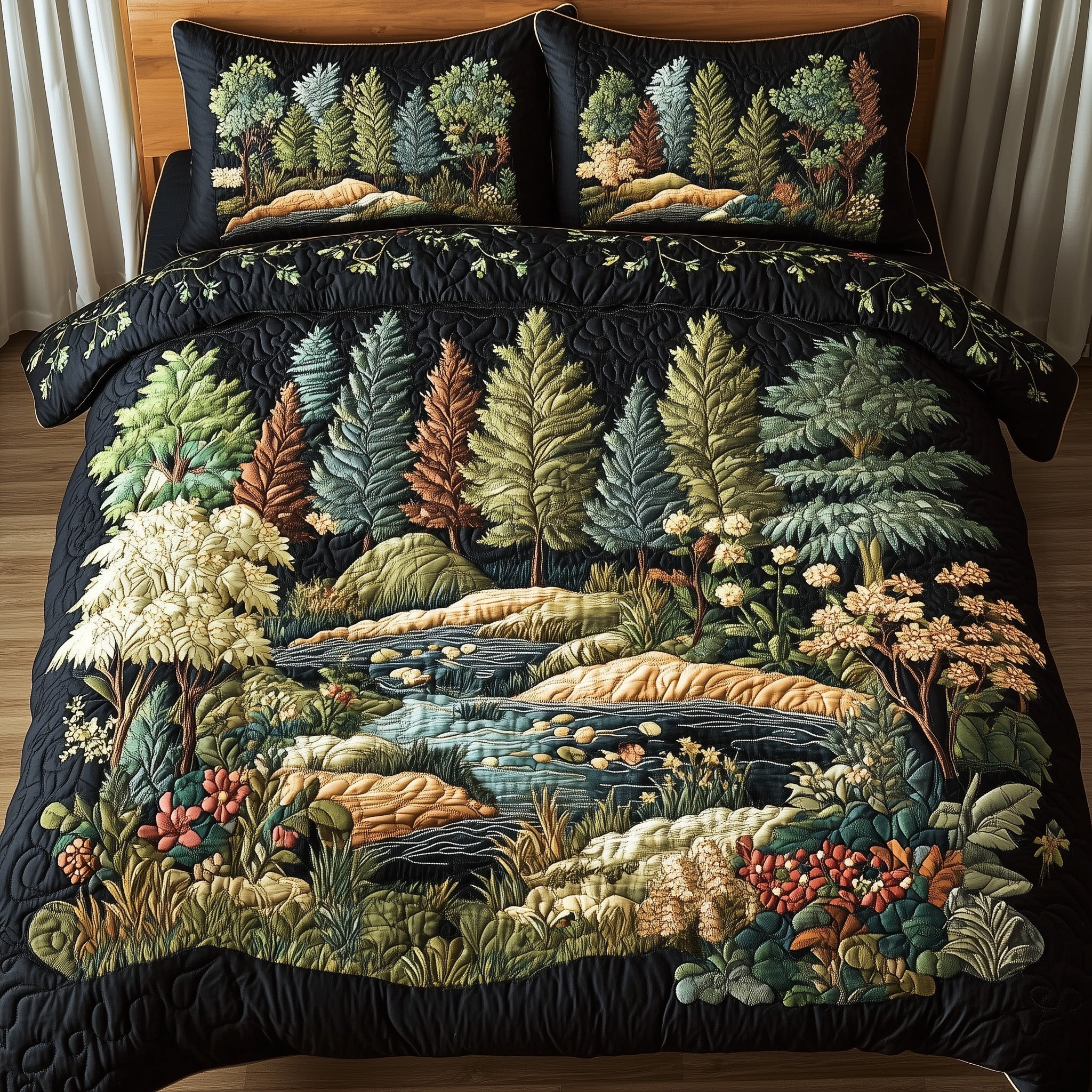 Whispers of the Forest Quilted Bedding Set Best Bedding Sets Stepdad Gifts For Father's Day