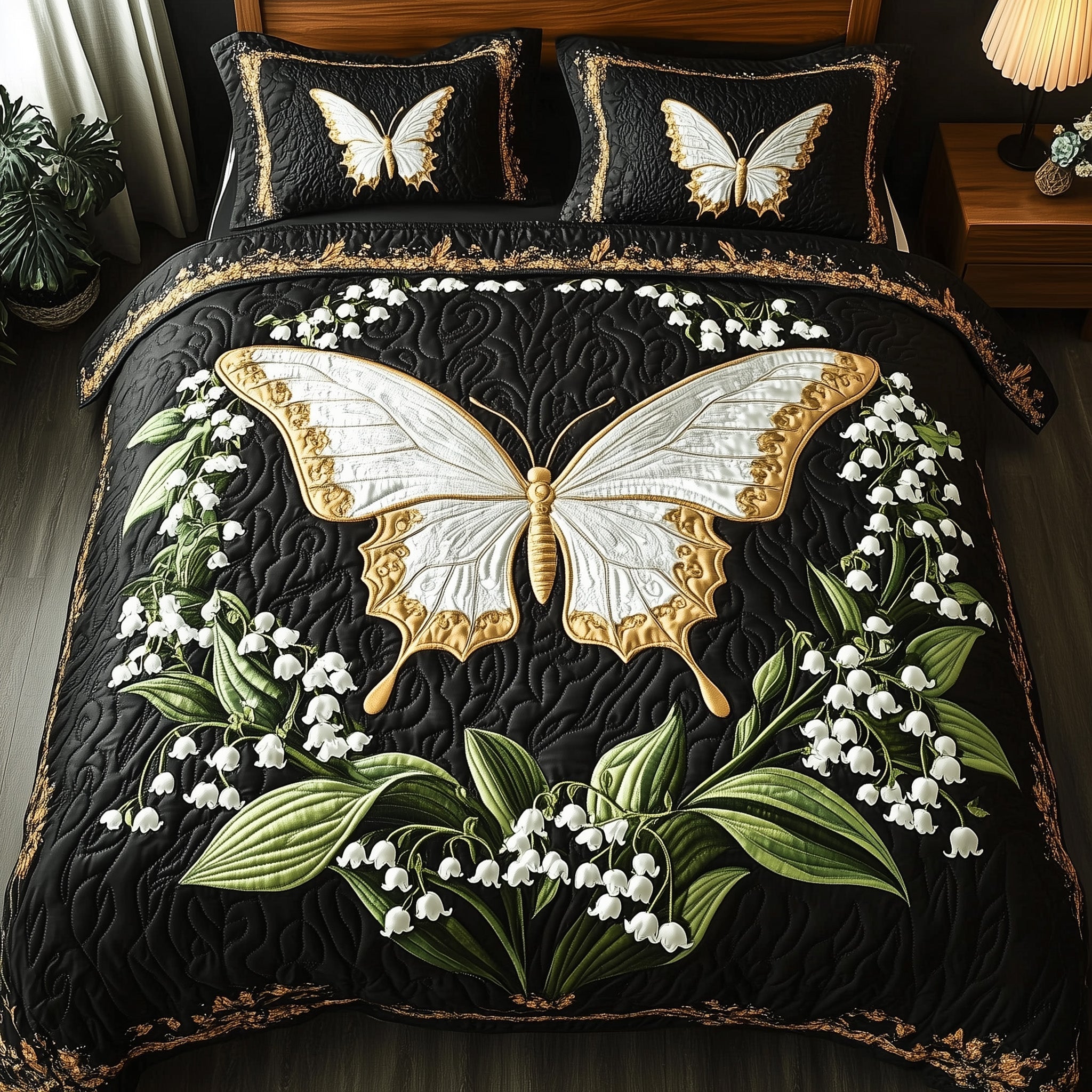 Whispers of the Valley Quilted Bedding Set Comforter Sets Queen Best Mothers Day Gift Ideas