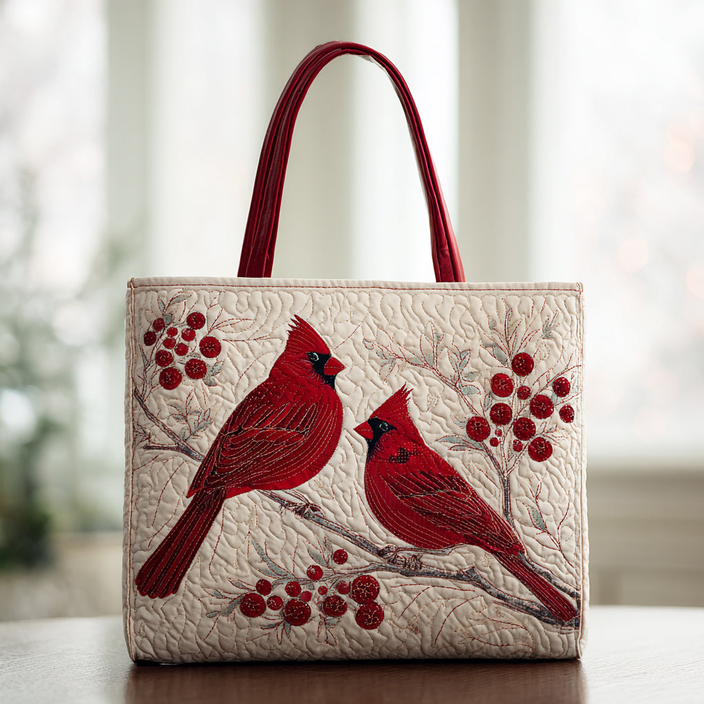 White Cardinal Quilted Tote Bag The Best Tote Best Christmas Gifts For Women