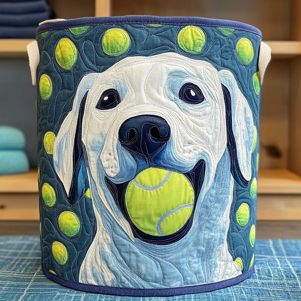 White Labrador Joy Quilted Laundry Basket Home And Decor Labrador Retriever Gifts