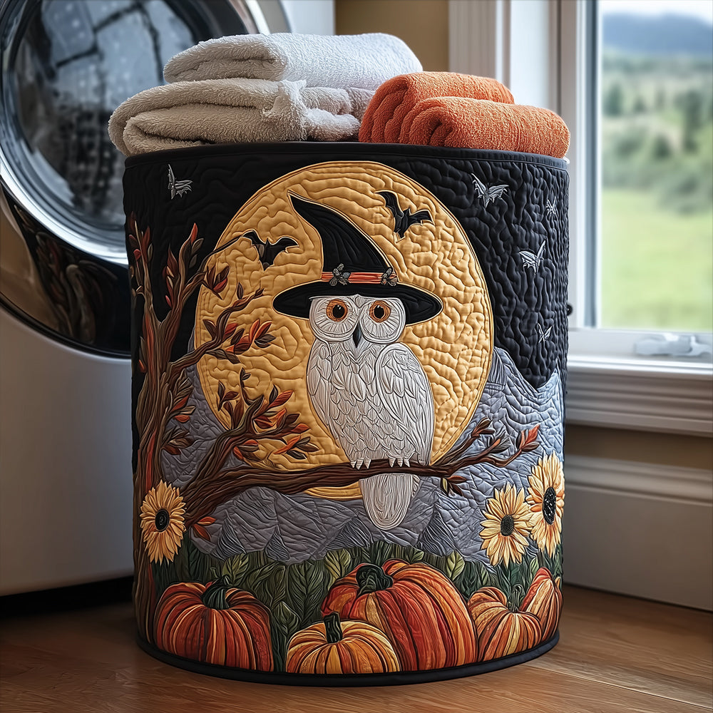 White Owl Witch Quilted Laundry Basket Laundry Room Ideas Halloween Anniversary Gifts
