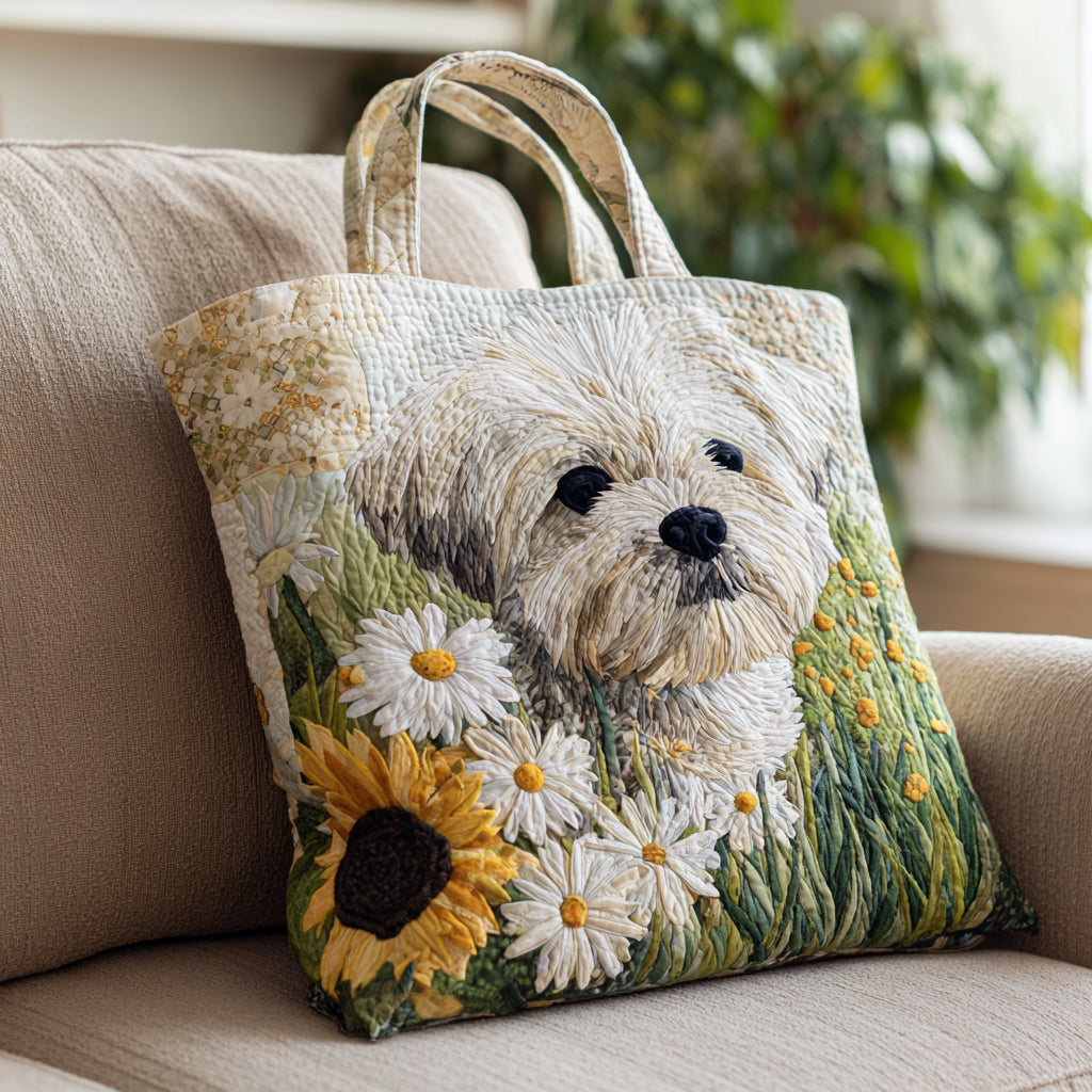 Whitewash Shih Tzu Quilted Tote Bag Perfect Tote Bag Thoughtful Mother's Day Gifts