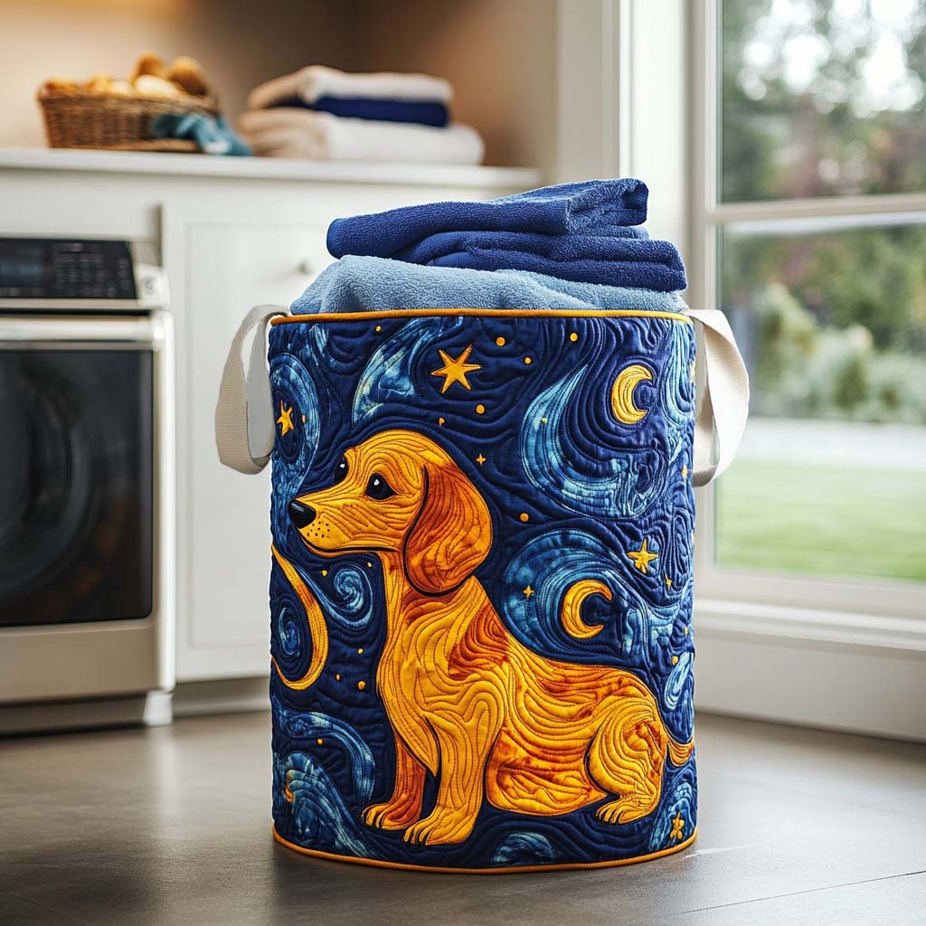 Wiener Pup Quilted Laundry Basket Unique Laundry Basket Dachshund Gifts For Women