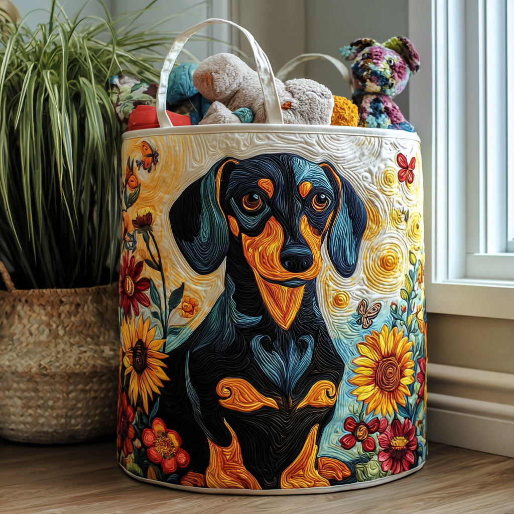 Wiener Wonder Quilted Laundry Basket Unique Cool Laundry Basket Gifts For Sausage Dog Lovers