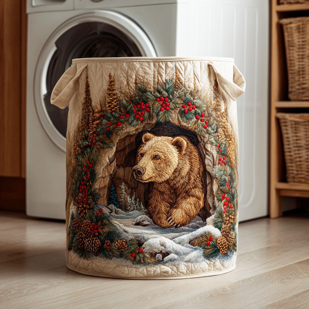 Wild Bear Winter Quilted Laundry Basket Best Clothes Hamper Gifts For The Family Christmas