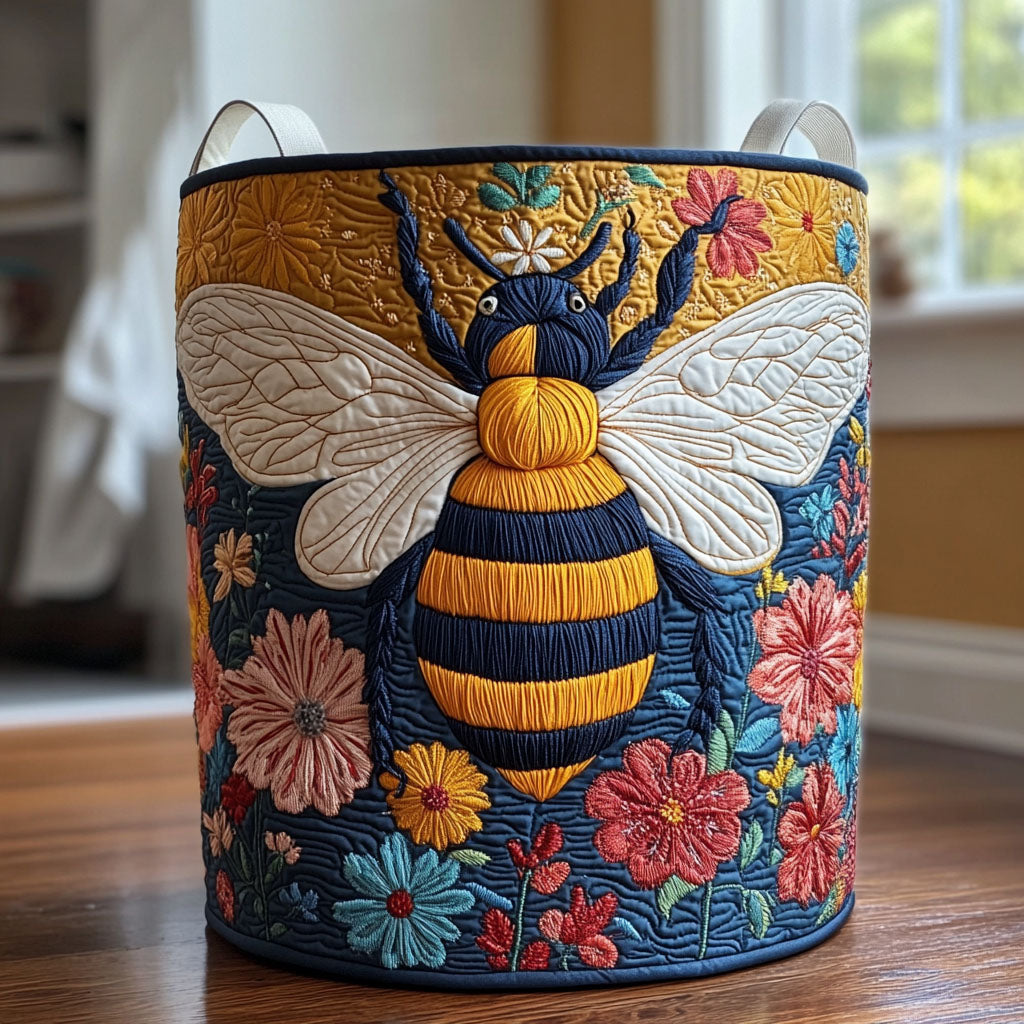 Wild Bee Quilted Laundry Basket Laundry Room Decor Ideas Bee Gifts For Men