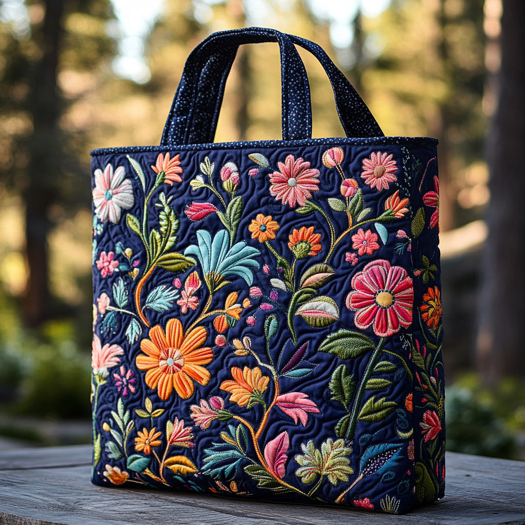 Wild Bloom Quilted Tote Bag Best Shoulder Handbags Good Gifts For Mom