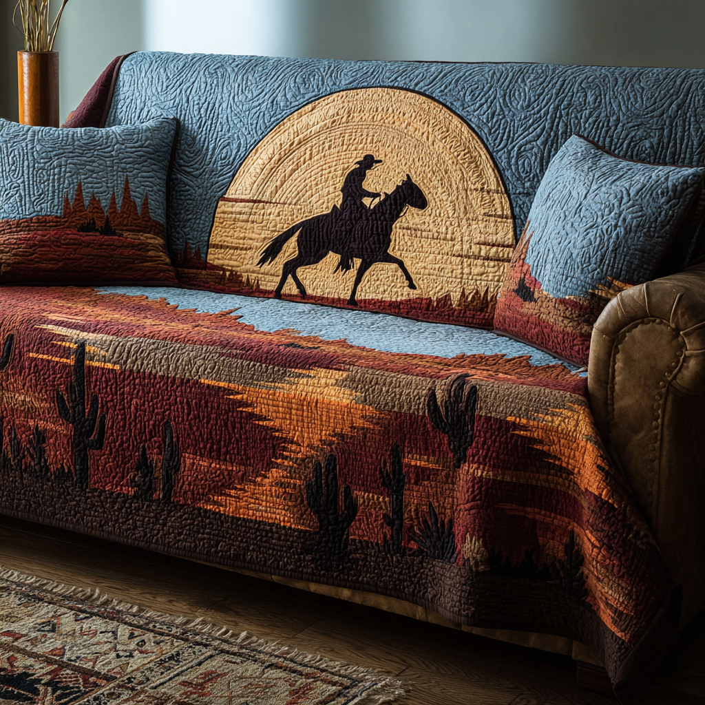 Wild Canyon Quilted Sofa Cover Furniture Slipcovers For Sofas Gifts For Western Lovers