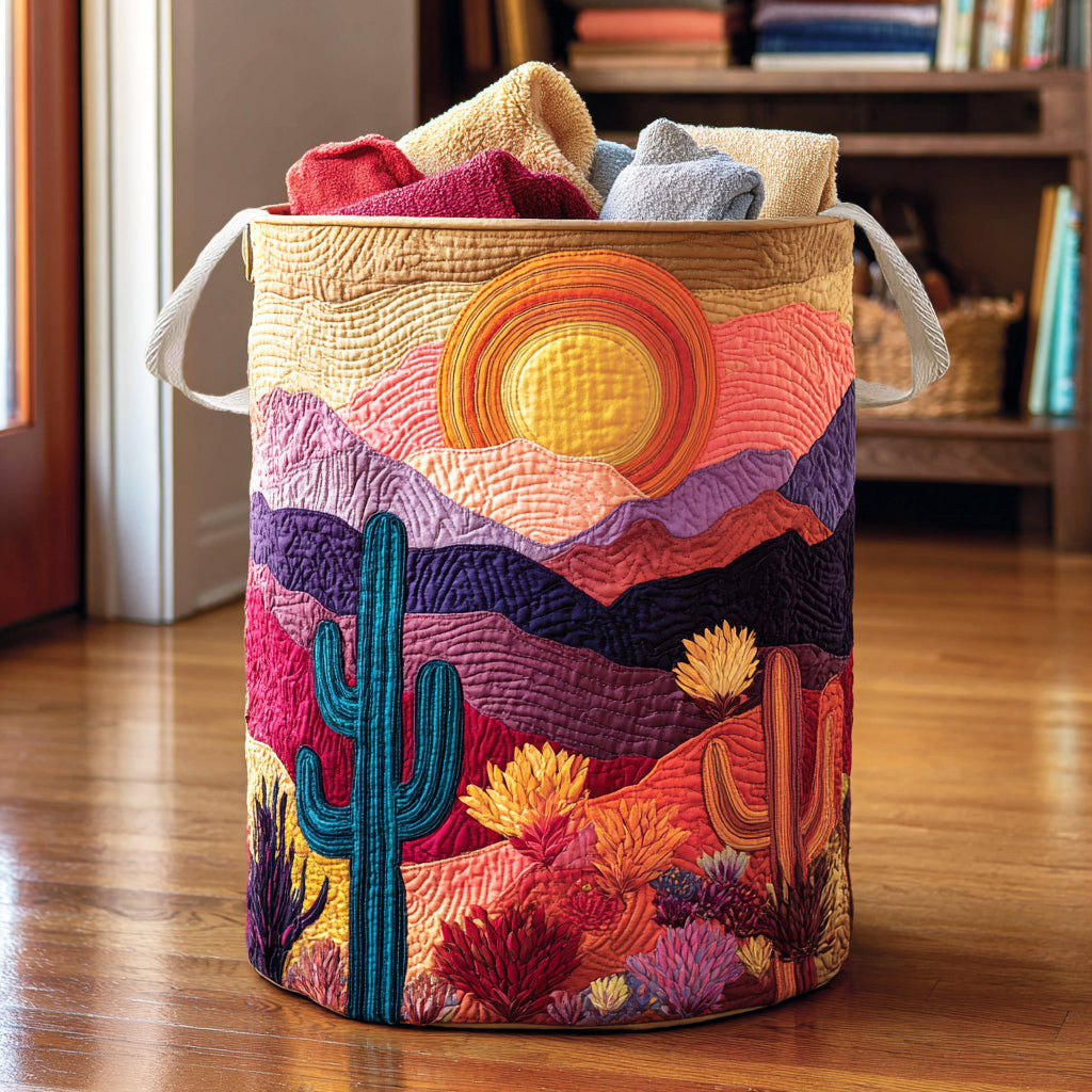 Wild Desert Cactus Quilted Laundry Basket Best Looking Laundry Hampers Mother's Day Delivery Gifts