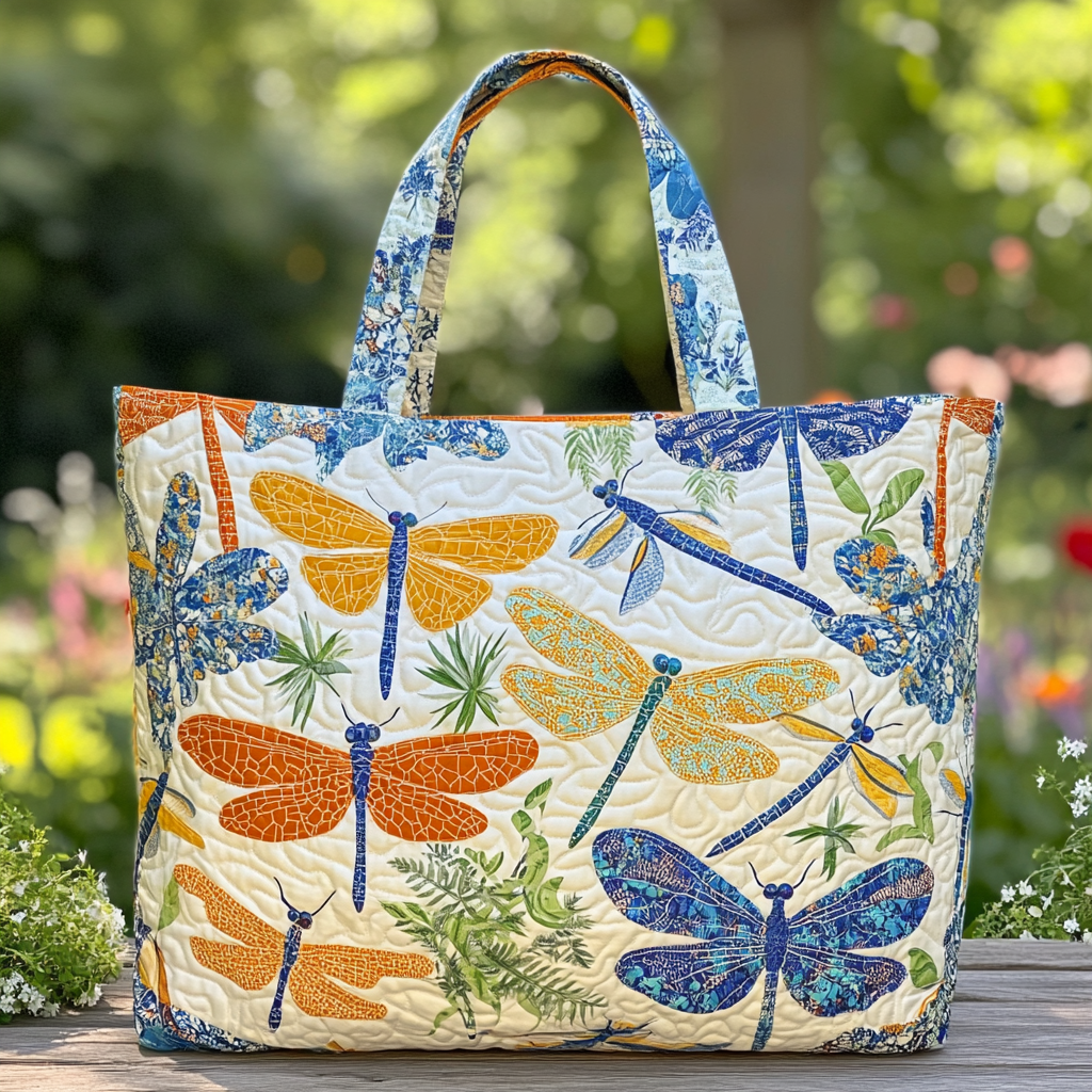 Wild Dragonfly Quilted Tote Bag Good Shoulder Bags Mother's Day Delivery Gifts