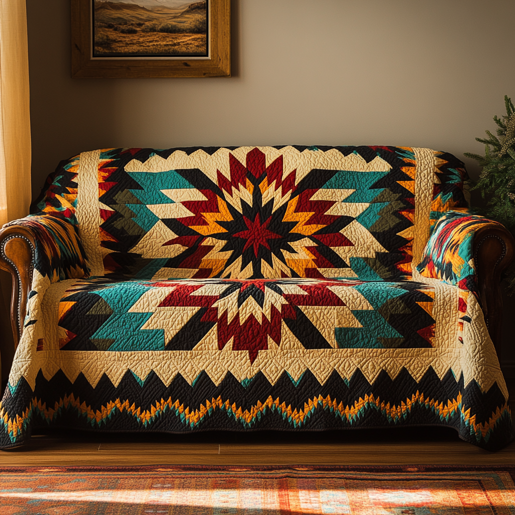 Wild Ember Quilted Sofa Cover Couch And Sofa Covers Native American Gift Ideas