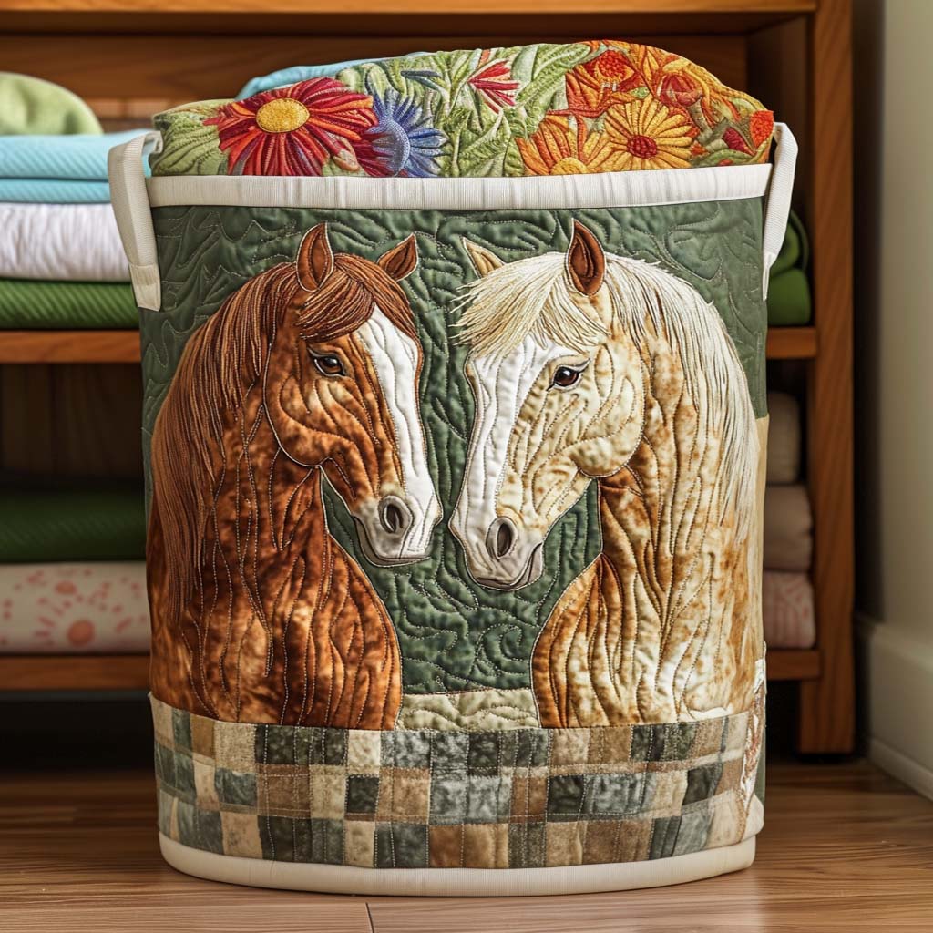 Wild Energy Quilted Laundry Basket Unique Cool Laundry Basket Gifts For The Horse Lover Woman