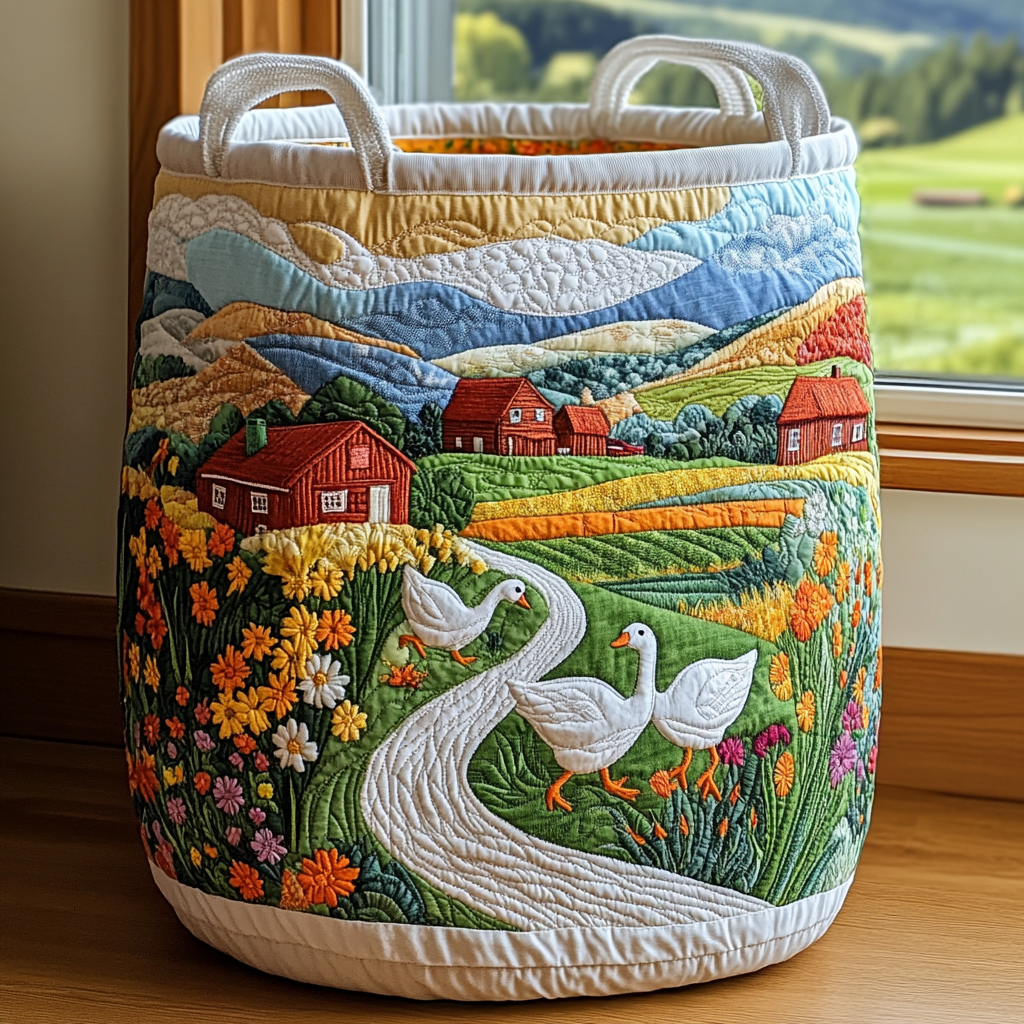 Wild Garden Quilted Laundry Basket Unique Laundry Hamper Best Mothers Day Present