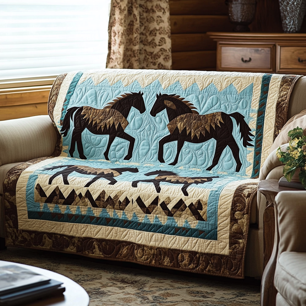 Wild Harmony Quilted Sofa Cover Couch Protector Western Gifts For Men
