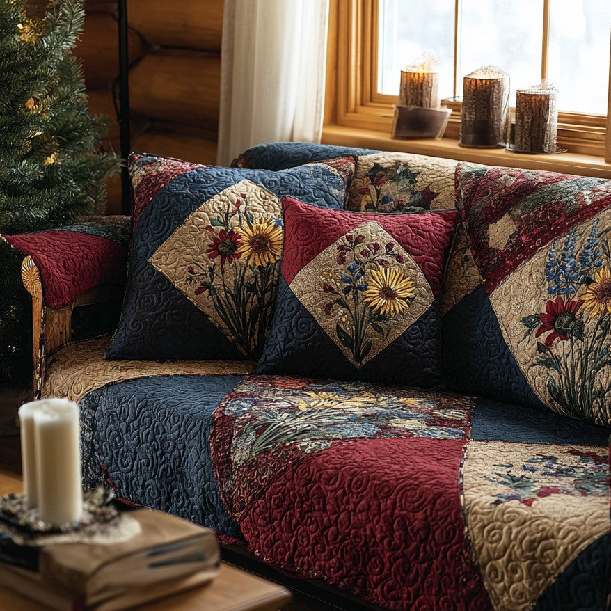 Wild Harvest Quilted Sofa Cover Couch Protector Gifts For Sunflower Lovers