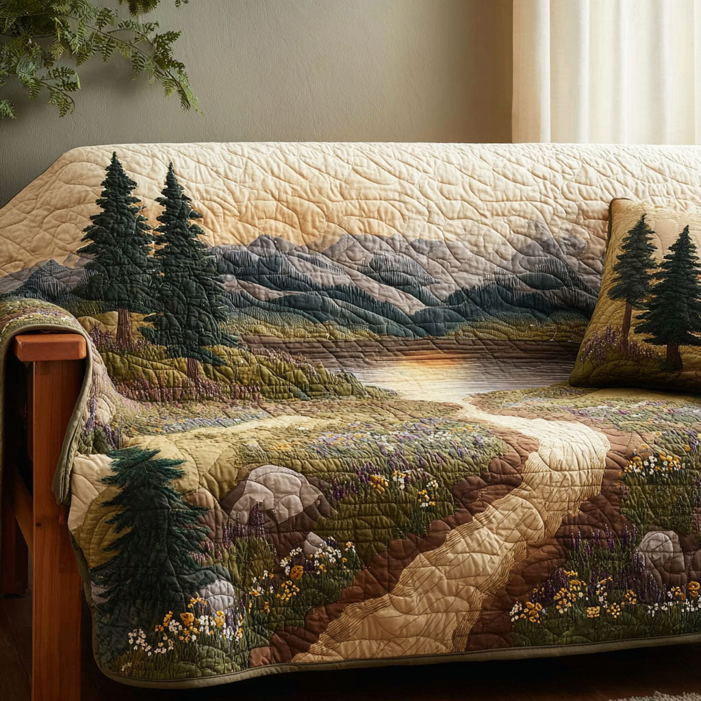 Wild Horizon Quilted Sofa Cover Living Room Decorations Gift Idea For Mother In Law