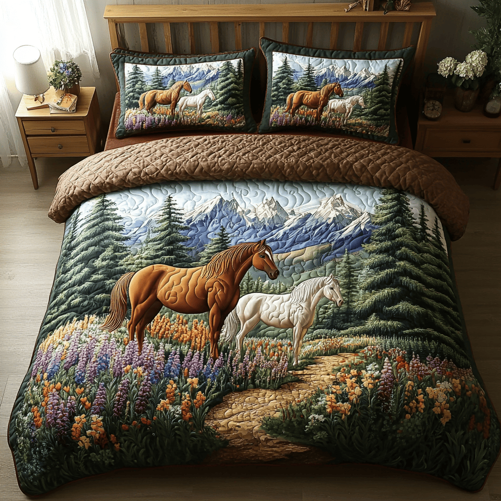Wild Horse Quilted Bedding Set Bed Decor Ideas Great Gifts For Horse Lovers