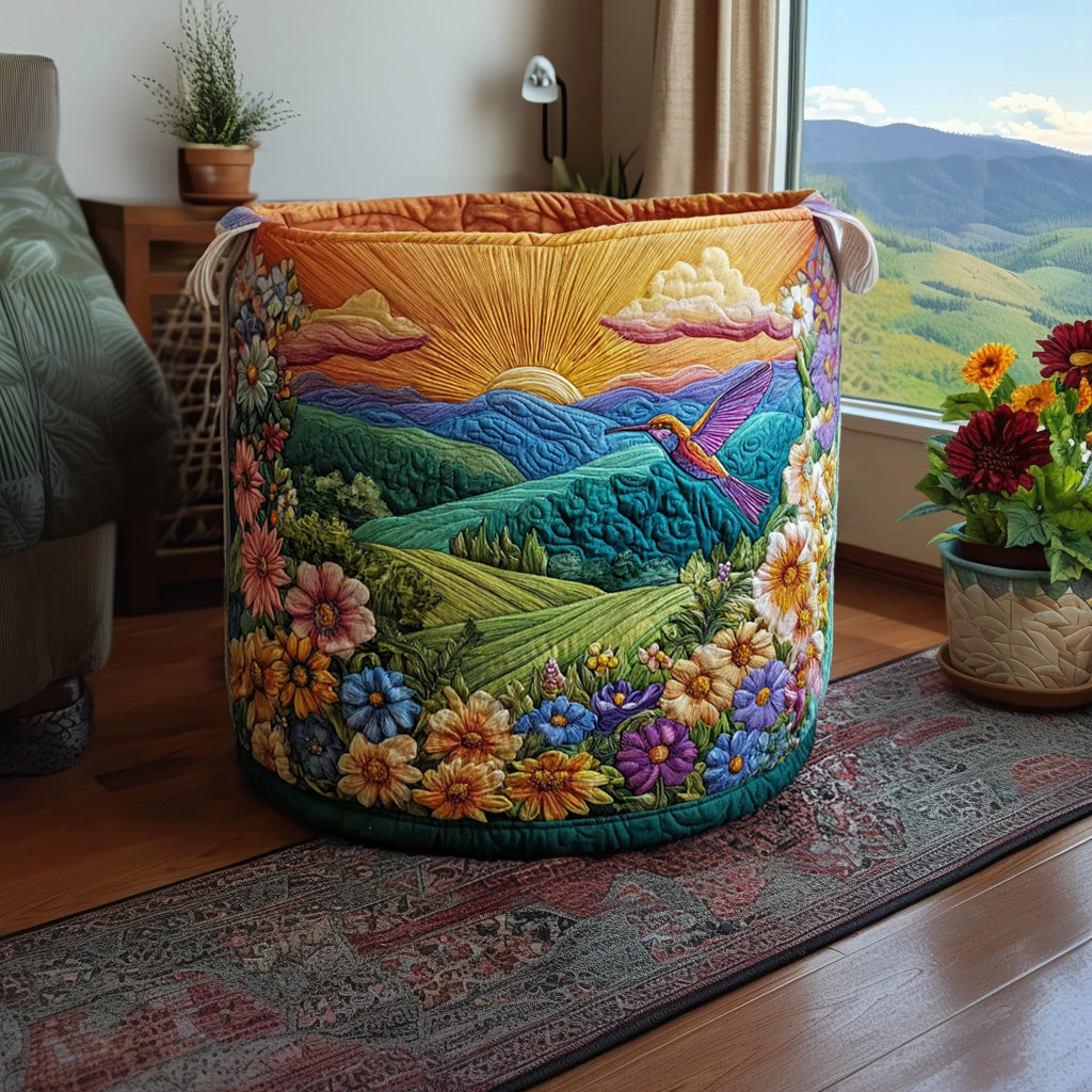 Wild Meadow Quilted Laundry Basket Dirty Clothes Basket Gifts For Mom Birthday